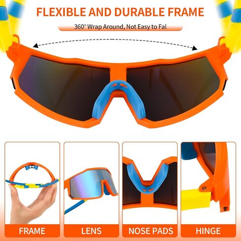 Youth Sunglasses Polarized Baseball Sunglasses for 8-14 Boys Girls Kids UV400 Sports Softball Cycling Glasses in Saudi Arabia