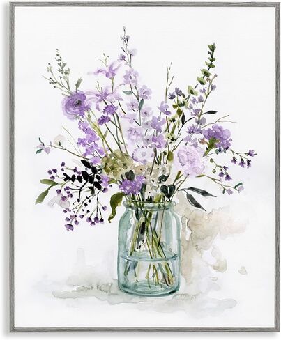Stupell Industries Mixed Purple Botanicals Traditional Flower Arrangement Painting Framed Wall Art, Design By Carol Robinson in Saudi Arabia