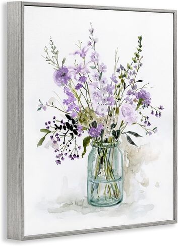 Stupell Industries Mixed Purple Botanicals Traditional Flower Arrangement Painting Framed Wall Art, Design By Carol Robinson in Saudi Arabia
