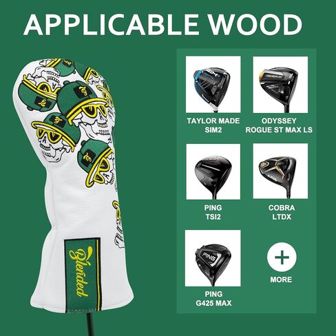 Golf Club Covers Funny Skeleton Golf Head Covers Driver Covers Fariway Wood Headcover Hybrid Covers Leather Golf Headcover with Number Tag for All Brand in Kuwait