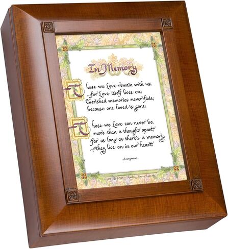 Cottage Garden in Memory Love Cherished Memories Woodgrain Embossed Remembrance Keepsake Box in Saudi Arabia
