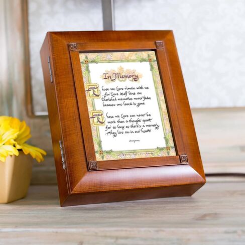 Cottage Garden in Memory Love Cherished Memories Woodgrain Embossed Remembrance Keepsake Box in Saudi Arabia