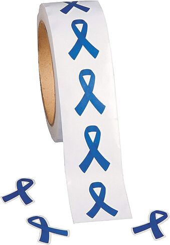 Blue Ribbon Awareness Stickers - 500 Sticker roll - Awareness Event, Fundraiser Supplies in Saudi Arabia