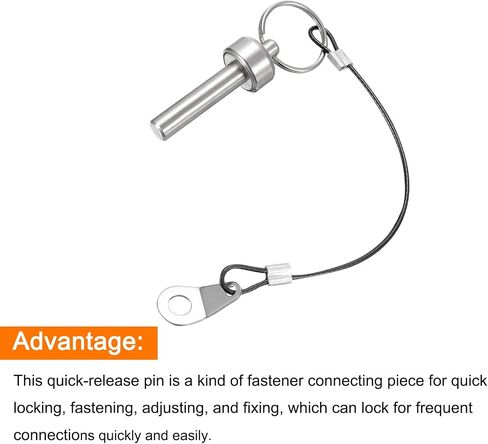 uxcell Magnetic Locking Pins, 304 Stainless Steel Magnet Type Quick Release Pin with Push Ring and 24.5cm Rope (8mm-21mm) in Saudi Arabia