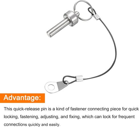uxcell Magnetic Locking Pins, 304 Stainless Steel Magnet Type Quick Release Pin with Push Ring and 24.5cm Rope (8mm-21mm) in Saudi Arabia
