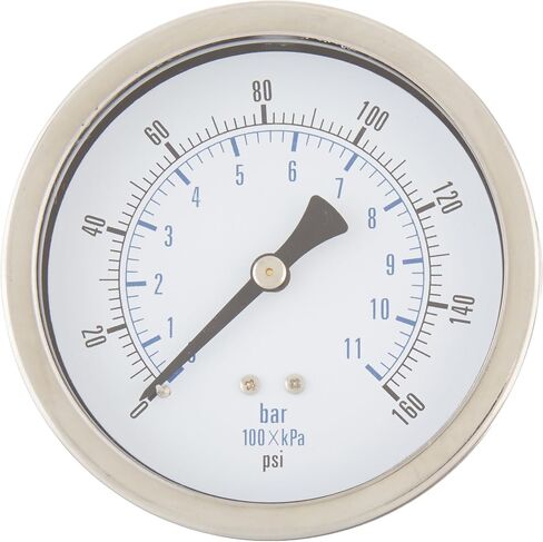 مقاييس PIC 203D-354G مقياس ضغط جاف مثبت على لوحة U-Clamp مع حافظة/إطار SS، أجزاء داخلية نحاسية، عدسة PC، قرص 3.5 بوصة، نطاق 0/200 رطل لكل بوصة مربعة، 1/4 بوصة ذكر NPT in Saudi Arabia