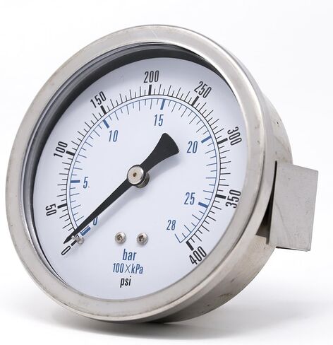مقاييس PIC 203D-354G مقياس ضغط جاف مثبت على لوحة U-Clamp مع حافظة/إطار SS، أجزاء داخلية نحاسية، عدسة PC، قرص 3.5 بوصة، نطاق 0/200 رطل لكل بوصة مربعة، 1/4 بوصة ذكر NPT in Saudi Arabia