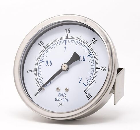 مقاييس PIC 203D-354G مقياس ضغط جاف مثبت على لوحة U-Clamp مع حافظة/إطار SS، أجزاء داخلية نحاسية، عدسة PC، قرص 3.5 بوصة، نطاق 0/200 رطل لكل بوصة مربعة، 1/4 بوصة ذكر NPT in Saudi Arabia