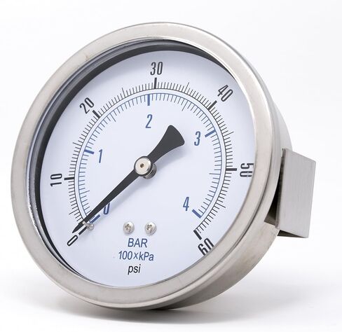 مقاييس PIC 203D-354G مقياس ضغط جاف مثبت على لوحة U-Clamp مع حافظة/إطار SS، أجزاء داخلية نحاسية، عدسة PC، قرص 3.5 بوصة، نطاق 0/200 رطل لكل بوصة مربعة، 1/4 بوصة ذكر NPT in Saudi Arabia