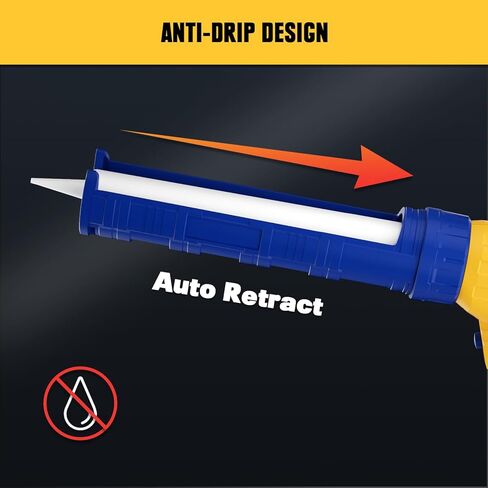 مسدس السد اللاسلكي المتوافق مع بطارية DeWalt & Mellif 20V MAX (الأداة فقط) 10oz / 20oz مسدس السد الكهربائي واللاصق مع 5 سرعات، صينية علبة قابلة للتغيير، مضادة للتنقيط، سحب تلقائي، ضوء LED in Kuwait