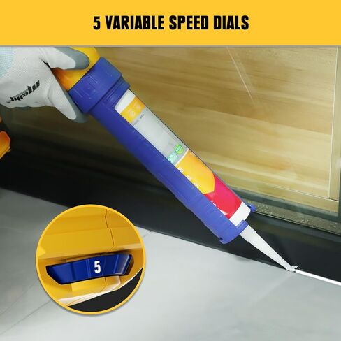 مسدس السد اللاسلكي المتوافق مع بطارية DeWalt & Mellif 20V MAX (الأداة فقط) 10oz / 20oz مسدس السد الكهربائي واللاصق مع 5 سرعات، صينية علبة قابلة للتغيير، مضادة للتنقيط، سحب تلقائي، ضوء LED in Kuwait