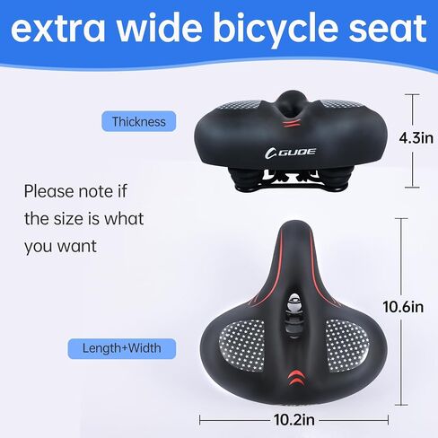 مقعد دراجة واسع لدراجة Peloton + وسادة مقاعد دراجة مريحة للرجال والنساء مقعد دراجة مبطن بإسفنج الذاكرة كبير الحجم بديل سرج الدراجة متوافق مع التمارين الثابتة ودراجة الطريق in Saudi Arabia