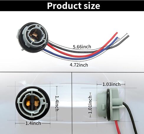 2PCS 1157 LED Bulb Socket Plug, Waterproof Turn Signal Brake Light Tail Light Socket Harness, Base Plug Connector Professional Car Accessories Fits Most Cars, Trucks, SUVs in Saudi Arabia
