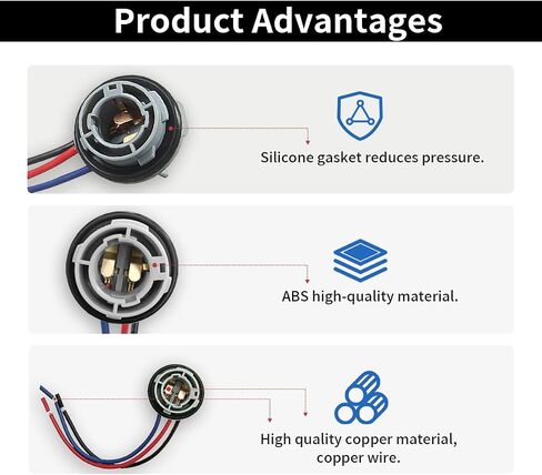 2PCS 1157 LED Bulb Socket Plug, Waterproof Turn Signal Brake Light Tail Light Socket Harness, Base Plug Connector Professional Car Accessories Fits Most Cars, Trucks, SUVs in Saudi Arabia