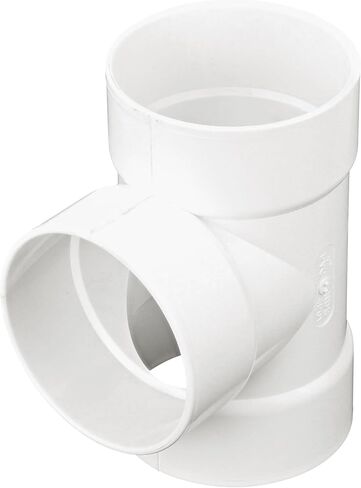 NDS 4P01 PVC S&D Tee، 4 بوصة، لوصلات Hub X Hub X Hub Solvent-Weld، للاستخدام مع أنابيب الصرف الصحي والصرف مقاس 4 بوصات، أبيض in Kuwait