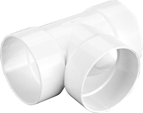 NDS 4P01 PVC S&D Tee، 4 بوصة، لوصلات Hub X Hub X Hub Solvent-Weld، للاستخدام مع أنابيب الصرف الصحي والصرف مقاس 4 بوصات، أبيض in Kuwait