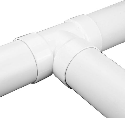 NDS 4P01 PVC S&D Tee، 4 بوصة، لوصلات Hub X Hub X Hub Solvent-Weld، للاستخدام مع أنابيب الصرف الصحي والصرف مقاس 4 بوصات، أبيض in Kuwait