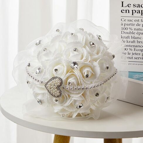 Ochine Bride & Bridesmaid Bouquets for Wedding, Wedding Bouquets for Bride Bridesmaid, Silk Bride Bridesmaid Hand Holding Flower Bouquet for Valentines Day Decor Wedding Party Supplies Home Decor in Saudi Arabia