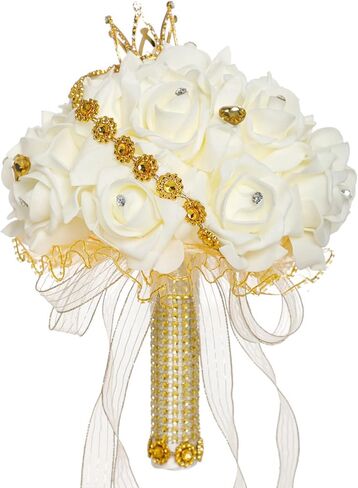 Ochine Bride & Bridesmaid Bouquets for Wedding, Wedding Bouquets for Bride Bridesmaid, Silk Bride Bridesmaid Hand Holding Flower Bouquet for Valentines Day Decor Wedding Party Supplies Home Decor in Saudi Arabia