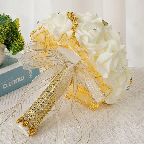 Ochine Bride & Bridesmaid Bouquets for Wedding, Wedding Bouquets for Bride Bridesmaid, Silk Bride Bridesmaid Hand Holding Flower Bouquet for Valentines Day Decor Wedding Party Supplies Home Decor in Saudi Arabia