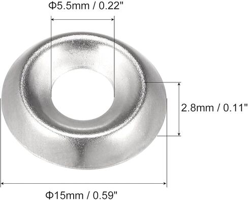 uxcell #8 304 Stainless Steel Cup Washer Countersunk for Screw Bolt 150pcs in Saudi Arabia