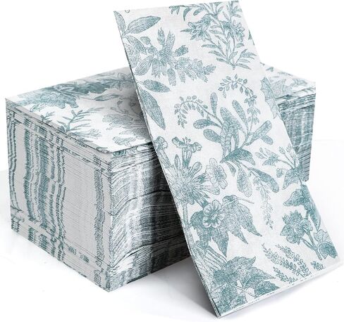 100 عبوة من مناديل الحمام ذات ملمس الكتان الزهري للاستعمال مرة واحدة، مناديل ورقية مزخرفة، مناشف يد ورقية للحمام، مناديل الحلوى مطوية 7.8 × 4.3 بوصة، مناديل للاستعمال مرة واحدة لحفلات العشاء وحفلات استقبال المولود الجديد in Kuwait