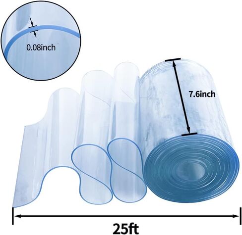 شرائط أبواب بلاستيكية مقاس 25 × 7.6 بوصة، ستارة شرائط أبواب من الفينيل بسُمك 0.08 بوصة، ستارة باب بلاستيكية ناعمة للمشي في أبواب الدخول التجارية للمستودعات الباردة، وأبواب الحيوانات الأليفة in Kuwait