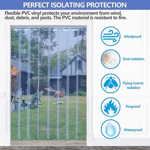 شرائط أبواب بلاستيكية مقاس 25 × 7.6 بوصة، ستارة شرائط أبواب من الفينيل بسُمك 0.08 بوصة، ستارة باب بلاستيكية ناعمة للمشي في أبواب الدخول التجارية للمستودعات الباردة، وأبواب الحيوانات الأليفة in Kuwait