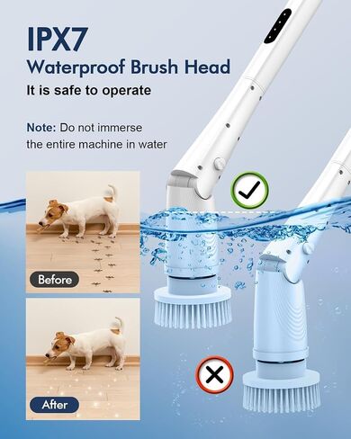 Electric Spin Scrubber,Vicmayun Bathroom Shower Cleaning Brush with 5 Replaceable Heads, 3 Adjustable Angle, Shower Scrubber with Long Handle for Bathroom, Tub,Tile, Floor in Saudi Arabia