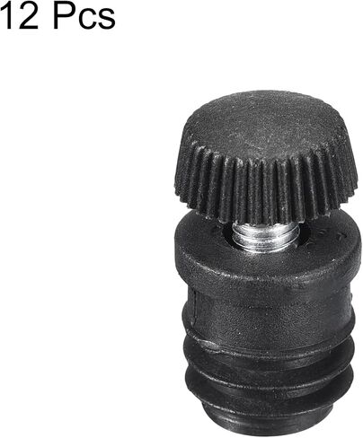 uxcell 12Pcs Inserts for Round Tubes with Leveling Feet, for 16mm/0.63" OD Round Tube, M6 Thread Black Plastic Furniture Chair Leg Plug Blanking End Caps Insert Plugs in Saudi Arabia