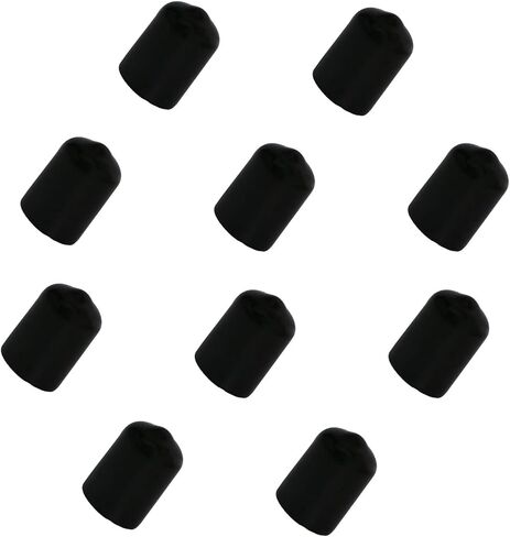 10PCS ID19mm(3/4") Black PVC Rubber End Caps, Vinyl Flexible End Caps, Round Pipe End Caps, Bolt Thread Protector Safety Caps in Saudi Arabia