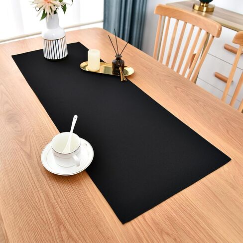 Farmhouse Black Table Runner Small Short Table Runners 36 Inches Coffee Table Runner for Dresser Living Room Bedroom Holiday Party Banquet 12X36 Inch in Saudi Arabia