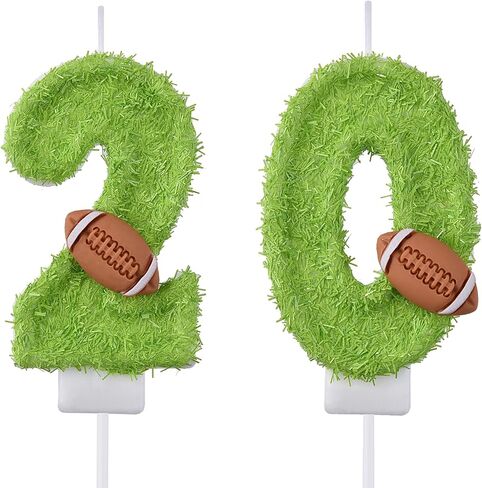 20 Birthday Candles, 20th Cake Candles, Green Happy Birthday Number 20 Candles Cake Topper Decorations for Party Men Women in Saudi Arabia