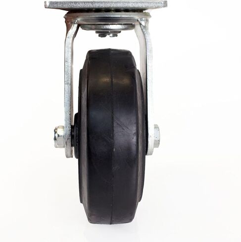 Pack of 4 - RK Heavy Duty Moldon Rubber Swivel Casters Iron Wheel, 6" x 2", Capacity: 500 lbs/Ea in Kuwait