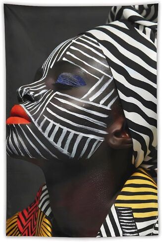 CJSLIFEART African American Black Woman Tapestry,Wall Hanging Bohemian African Gril Aesthetic Backdrop,Wall Art for Party Decor Home Bedroom Living Room College Dorm 40x60 inch in Saudi Arabia