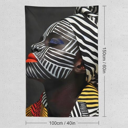 CJSLIFEART African American Black Woman Tapestry,Wall Hanging Bohemian African Gril Aesthetic Backdrop,Wall Art for Party Decor Home Bedroom Living Room College Dorm 40x60 inch in Saudi Arabia