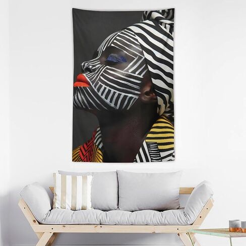 CJSLIFEART African American Black Woman Tapestry,Wall Hanging Bohemian African Gril Aesthetic Backdrop,Wall Art for Party Decor Home Bedroom Living Room College Dorm 40x60 inch in Saudi Arabia