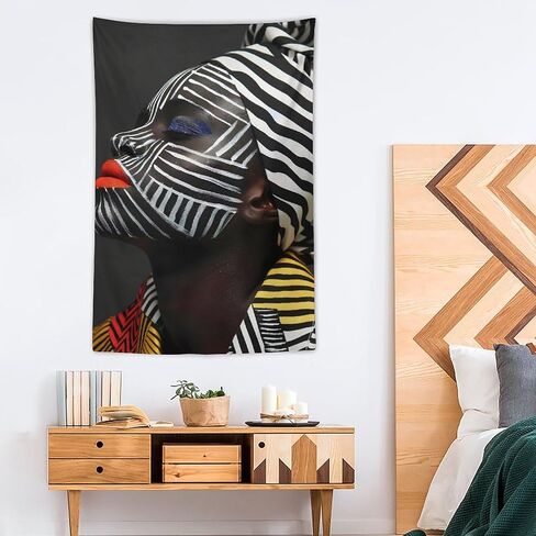 CJSLIFEART African American Black Woman Tapestry,Wall Hanging Bohemian African Gril Aesthetic Backdrop,Wall Art for Party Decor Home Bedroom Living Room College Dorm 40x60 inch in Saudi Arabia