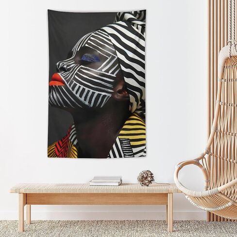 CJSLIFEART African American Black Woman Tapestry,Wall Hanging Bohemian African Gril Aesthetic Backdrop,Wall Art for Party Decor Home Bedroom Living Room College Dorm 40x60 inch in Saudi Arabia