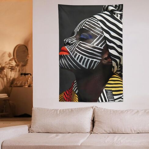 CJSLIFEART African American Black Woman Tapestry,Wall Hanging Bohemian African Gril Aesthetic Backdrop,Wall Art for Party Decor Home Bedroom Living Room College Dorm 40x60 inch in Saudi Arabia