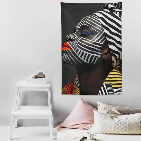 CJSLIFEART African American Black Woman Tapestry,Wall Hanging Bohemian African Gril Aesthetic Backdrop,Wall Art for Party Decor Home Bedroom Living Room College Dorm 40x60 inch in Saudi Arabia