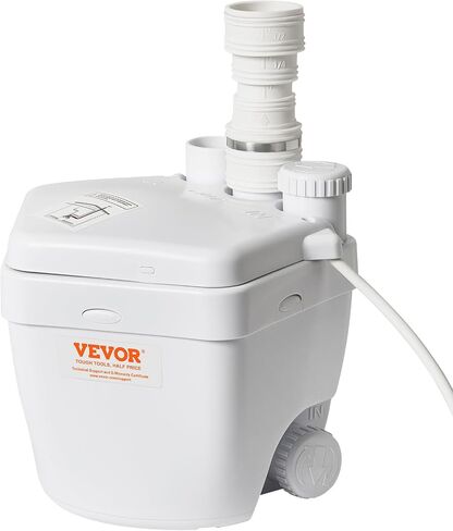 VEVOR Utility Sink Pump, 1/3 HP, 120-Volt, 1750 GPH Flow, 18 ft Head, Under-Sink Sump Pump System with Copper Wire Motor, Heavy-Duty Utility/Laundry Sink Pump, Drain Pump with 1-1/2" Outlet, White in Kuwait