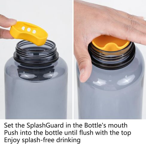 2-Pack Wide Mouth Splash Guard - BPA & PVC Free - Fits Most Wide Mouth Bottles, Blue,Yellow in Saudi Arabia