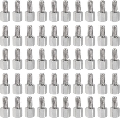 YOKIVE 50 Pcs M3 Standoff Screws, Nickel Plated Hex PCB Standoffs, Keep Height Consistent, Great for Motherboard (Silver Tone, 5mm+6mm) in Saudi Arabia