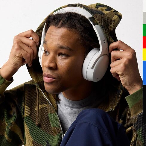 سماعات رأس سكل كاندي كراشر ANC 2 اللاسلكية بخاصية إلغاء الضوضاء مع باس حسي، بطارية 50 ساعة، سكل آي كيو، تمكين أليكسا، ميكروفون، تعمل مع أجهزة بلوتوث - أسود in Kuwait