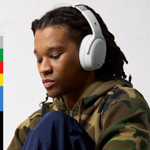 سماعات رأس سكل كاندي كراشر ANC 2 اللاسلكية بخاصية إلغاء الضوضاء مع باس حسي، بطارية 50 ساعة، سكل آي كيو، تمكين أليكسا، ميكروفون، تعمل مع أجهزة بلوتوث - أسود in Kuwait