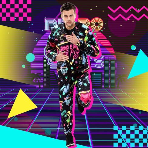 Mepase Retro 80s 90s Outfit for Men Side Taping Sportswear Urbanwear Streetwear Casual Long Sleeve 90s Tracksuit for Jogger in Saudi Arabia