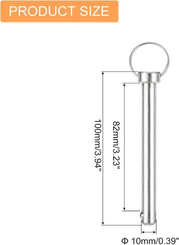 uxcell 1Pcs 10mmx82mm Quick Release Pins, 316 Stainless Steel Marine Hardware for Marine Mountain Seat, Ship Outfitting, Shipbuilding, Silver in Saudi Arabia