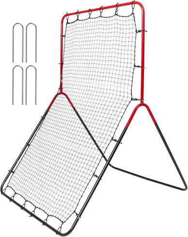 VEVOR Baseball and Softball Rebounder Net, 3 x 4.5 ft PitchBack Baseball Pitching Nest, 3-Way Baseball, Softball Pitchback Net, Fielding Trainer, Bounce Back Net for Fielding/Throwing Practice in Saudi Arabia