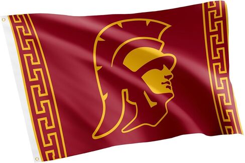 لافتات علم صبار الصحراء USC علم جامعة جنوب كاليفورنيا أحصنة طروادة 100% بوليستر للاستخدام الداخلي والخارجي 3x5 أقدام (النمط D) in Saudi Arabia